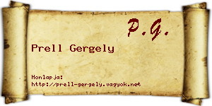 Prell Gergely névjegykártya